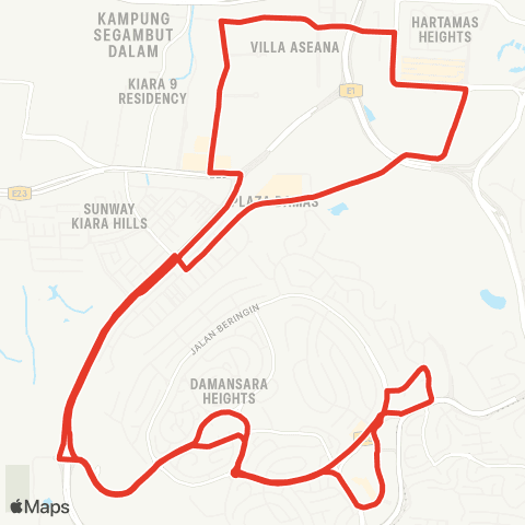 Rapid KL MTR Feeder T852 map