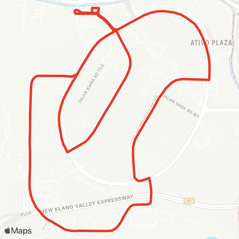 Rapid KL MTR Feeder T106 map