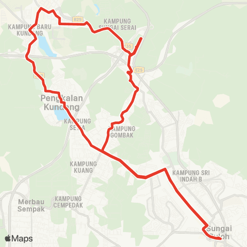 Rapid KL MTR Feeder T154 map