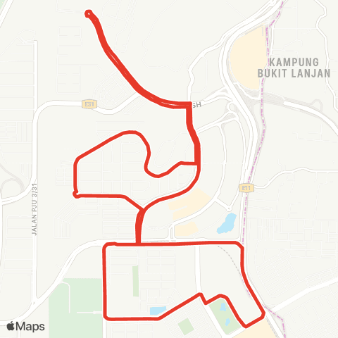 Rapid KL MTR Feeder T809 map