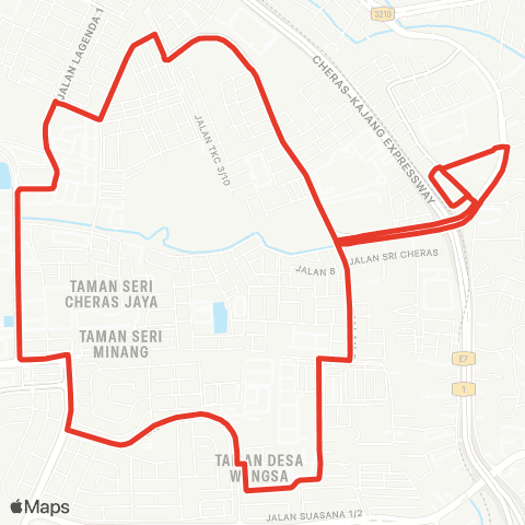 Rapid KL MTR Feeder T414 map