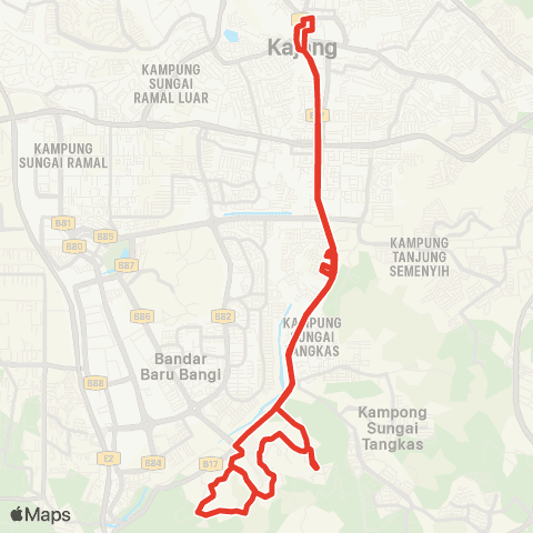 Rapid KL MTR Feeder T451 map