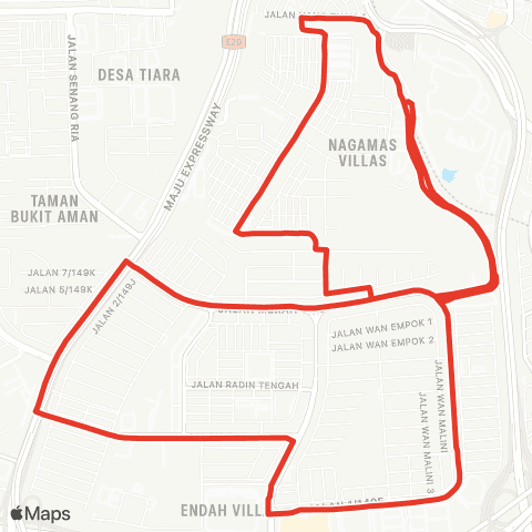 Rapid KL MTR Feeder T589 map