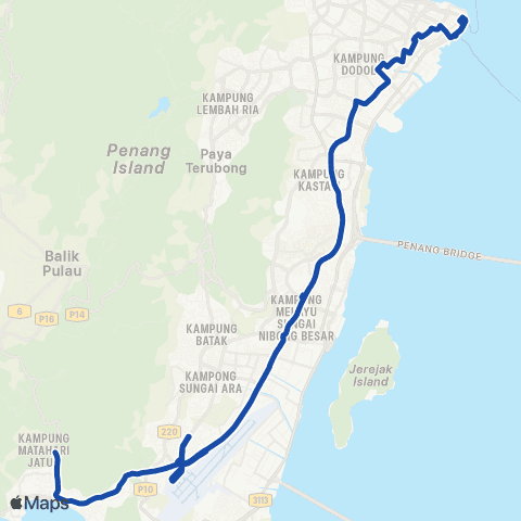 Rapid Bus Penang 401 map