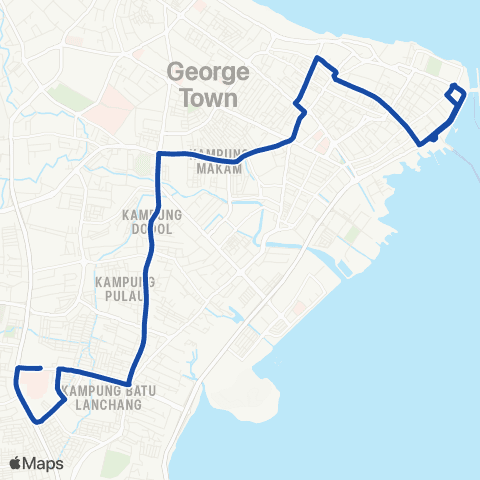 Rapid Bus Penang 11 map