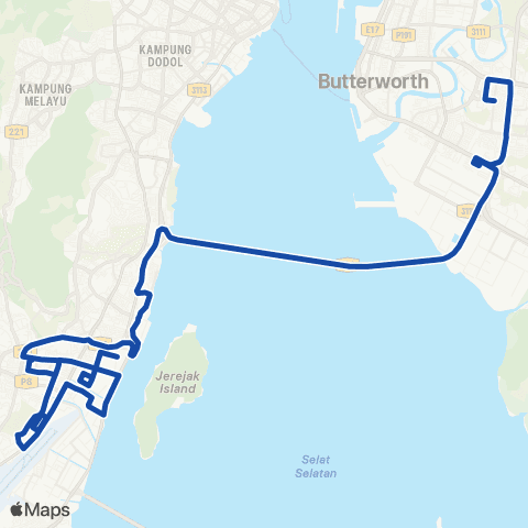 Rapid Bus Penang Ct13 map