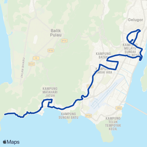 Rapid Bus Penang 308 map