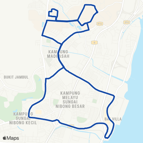 Rapid Bus Penang T310 map