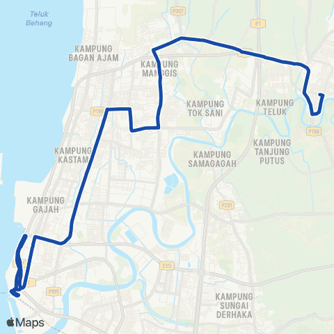Rapid Bus Penang 604 map