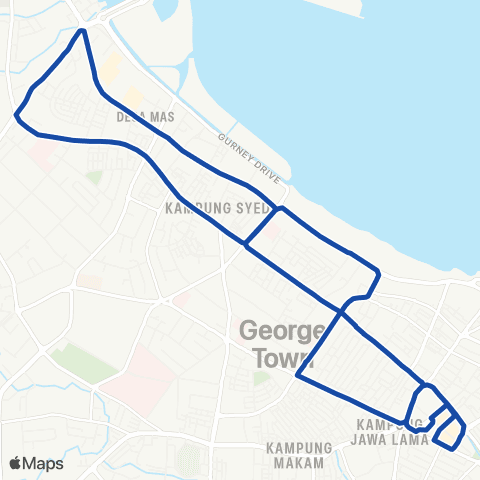 Rapid Bus Penang 103 map