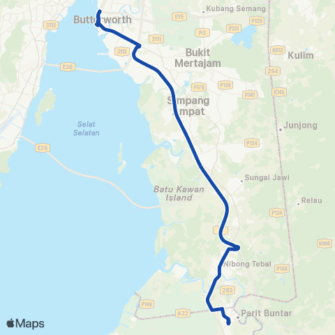 Rapid Bus Penang Eb80 map