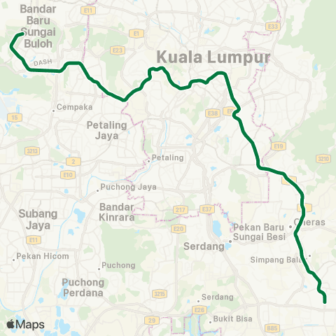 Rapid KL MTR MRT Kajang map