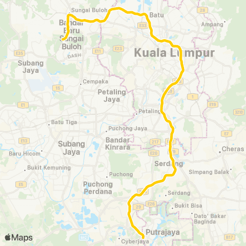 Rapid KL MTR MRT Putrajaya map