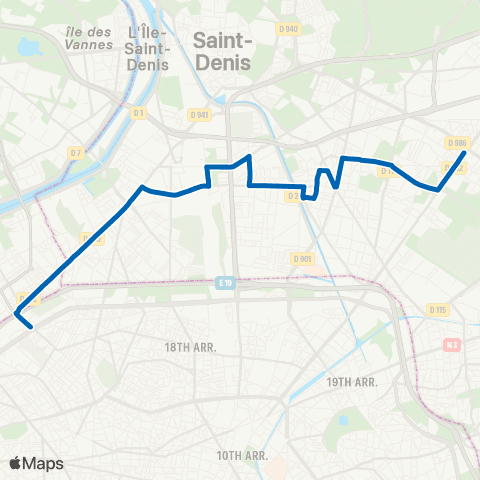 RATP Pte de Clichy <> La Courneuve - 8 mai 1945 map