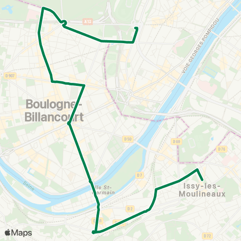 RATP Mairie d'Issy <> Porte d'Auteuil - Métro map