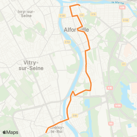 RATP Georges Halgoult <> École Vétérinaire de Maisons-Alfort map