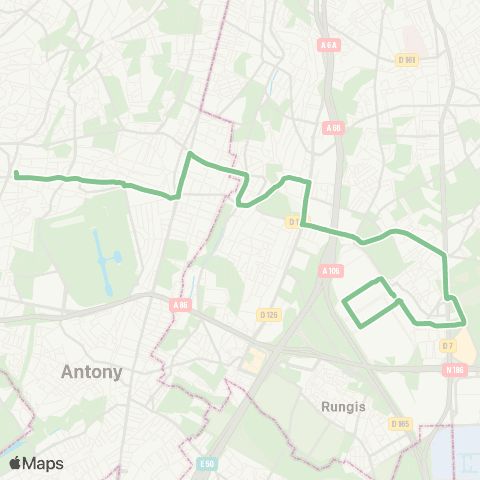 RATP Marché Intl de Rungis <> Robinson RER map