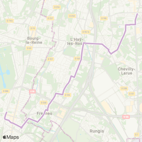 RATP Villejuif - Louis Aragon <> Antony RER map