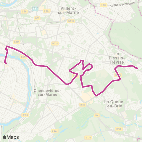 RATP Champigny - St-Maur RER <> Pl. de la Résistance map