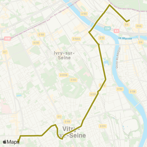 RATP Villejuif - Louis Aragon <> Charenton-Écoles map