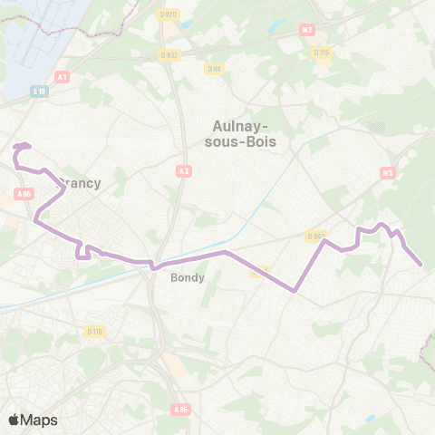 RATP Le Bourget RER <> Les Bosquets map