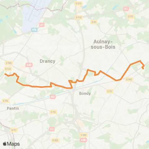 RATP Robert Schuman <> Fort d'Aubervilliers map