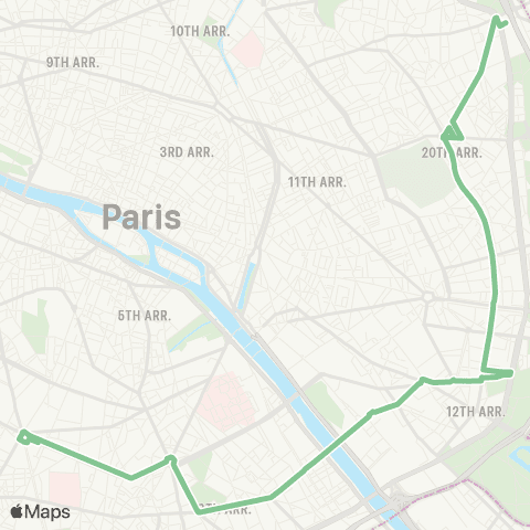 RATP Denfert-Rochereau <> Porte des Lilas map