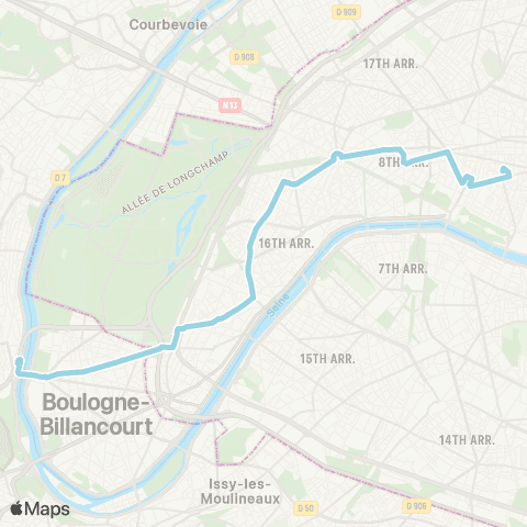 RATP Opéra - Rue Halévy <> Parc de St-Cloud map