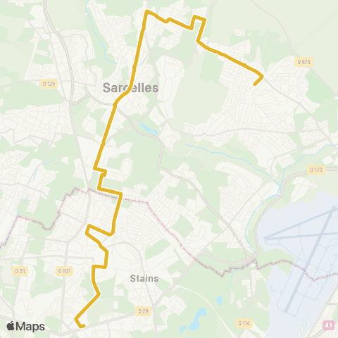 RATP Villiers le Bel - Gonesse - Arnouville RER <> St-Denis - Uni map