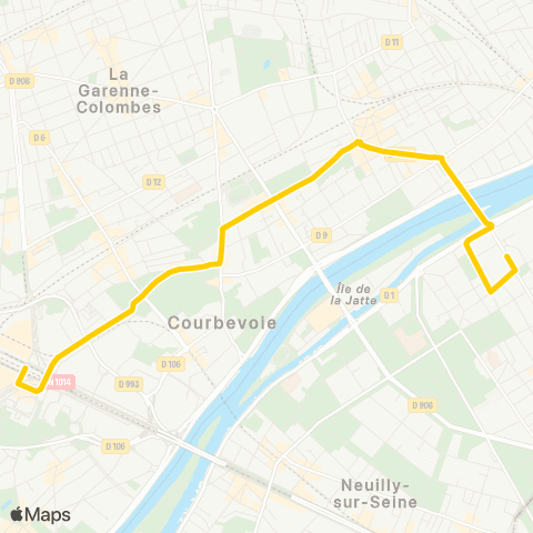 RATP Pont de Levallois - Bécon - Métro <> La Défense (Voie Perronet N.) map