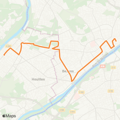 RATP Gare de Sartrouville - RER <> Gare d'Argenteuil map