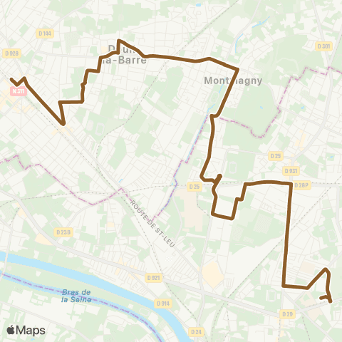RATP St-Denis - Uni <> Gare d'Enghien-les-Bains map