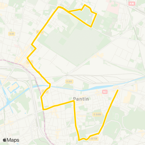 RATP Fort d'Aubervilliers <> Raymond Queneau - Anatole France map