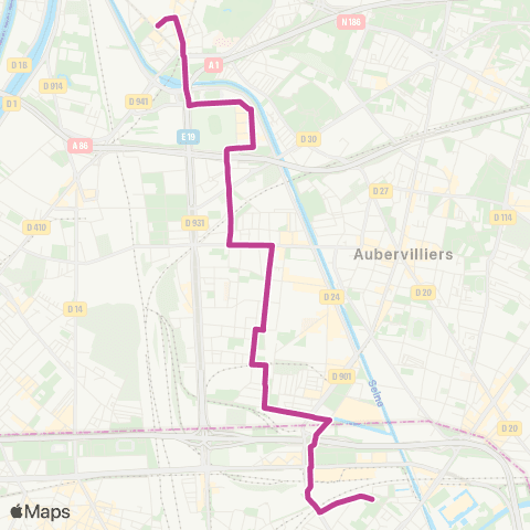RATP Rosa Parks - Curial <> St-Denis - Résistance map