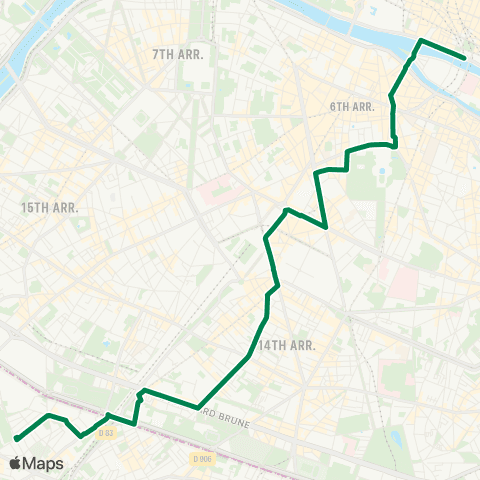 RATP Châtelet <> Vanves - Lycée Michelet map