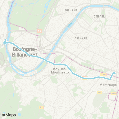 RATP Parc de Saint-Cloud <> Porte d'Orléans map