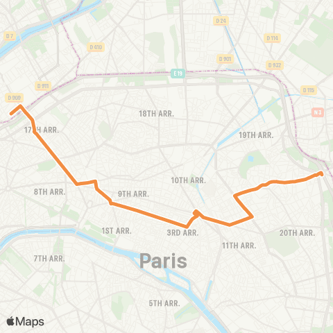 RATP Louison Bobet <> Porte des Lilas map