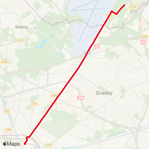 RATP Pte de la Villette <> ZAC les Tulipes N. map