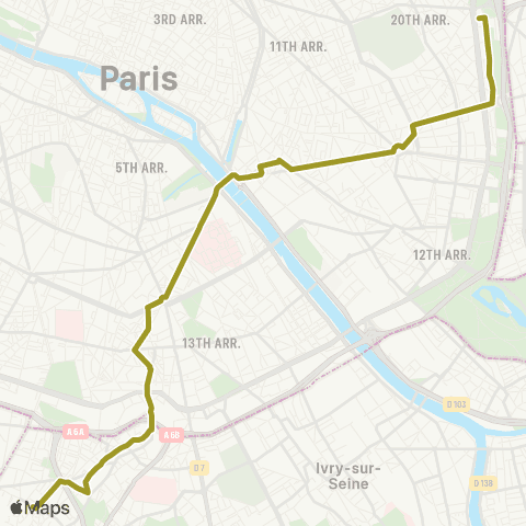 RATP Laplace RER <> Pte de Bagnolet - Louis Ganne map