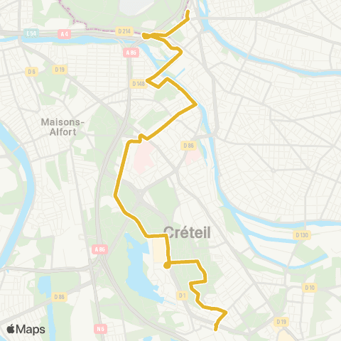 RATP Europarc <> Joinville-le-Pont RER map