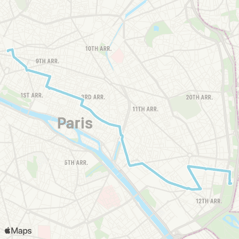 RATP Porte de Montempoivre <> Gare St-Lazare map