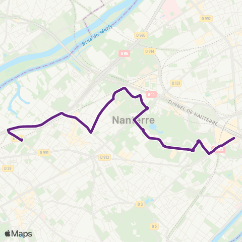 RATP La Défense (Calder - Miro) <> Cité du Vieux Pont map