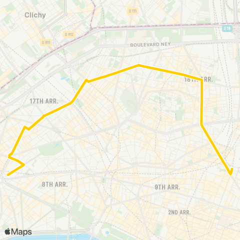 RATP CDG - Étoile <> Gare de l'E. map