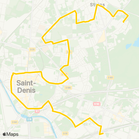 RATP Moulin Neuf <> La Courneuve - Aubervilliers RER map