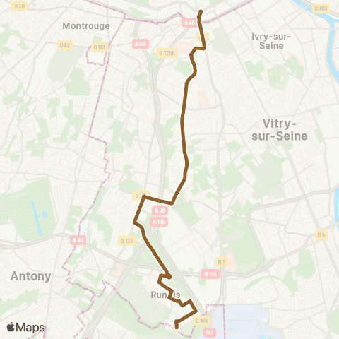 RATP Pte d'Italie - Métro <> Mairie - Théâtre map
