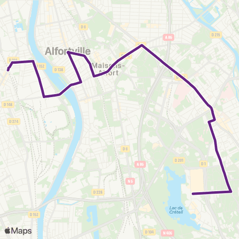 RATP Hôtel de Ville <> Vitry RER map