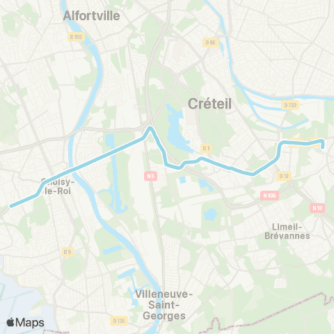 RATP Sucy - Bonneuil RER <> Carrefour de la Résistance map