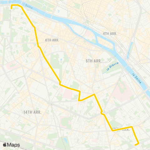 RATP Porte d'Ivry <> Invalides map