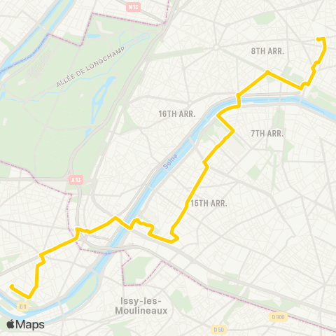 RATP Paris St-Lazare <> Cours de l'Île Seguin map