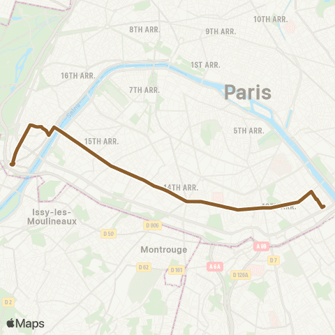 RATP Porte de Saint-Cloud <> Porte de France map